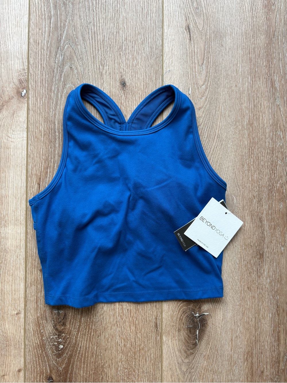 Beyond Yoga Cobalt Blue Racerback Cropped Sports Bra